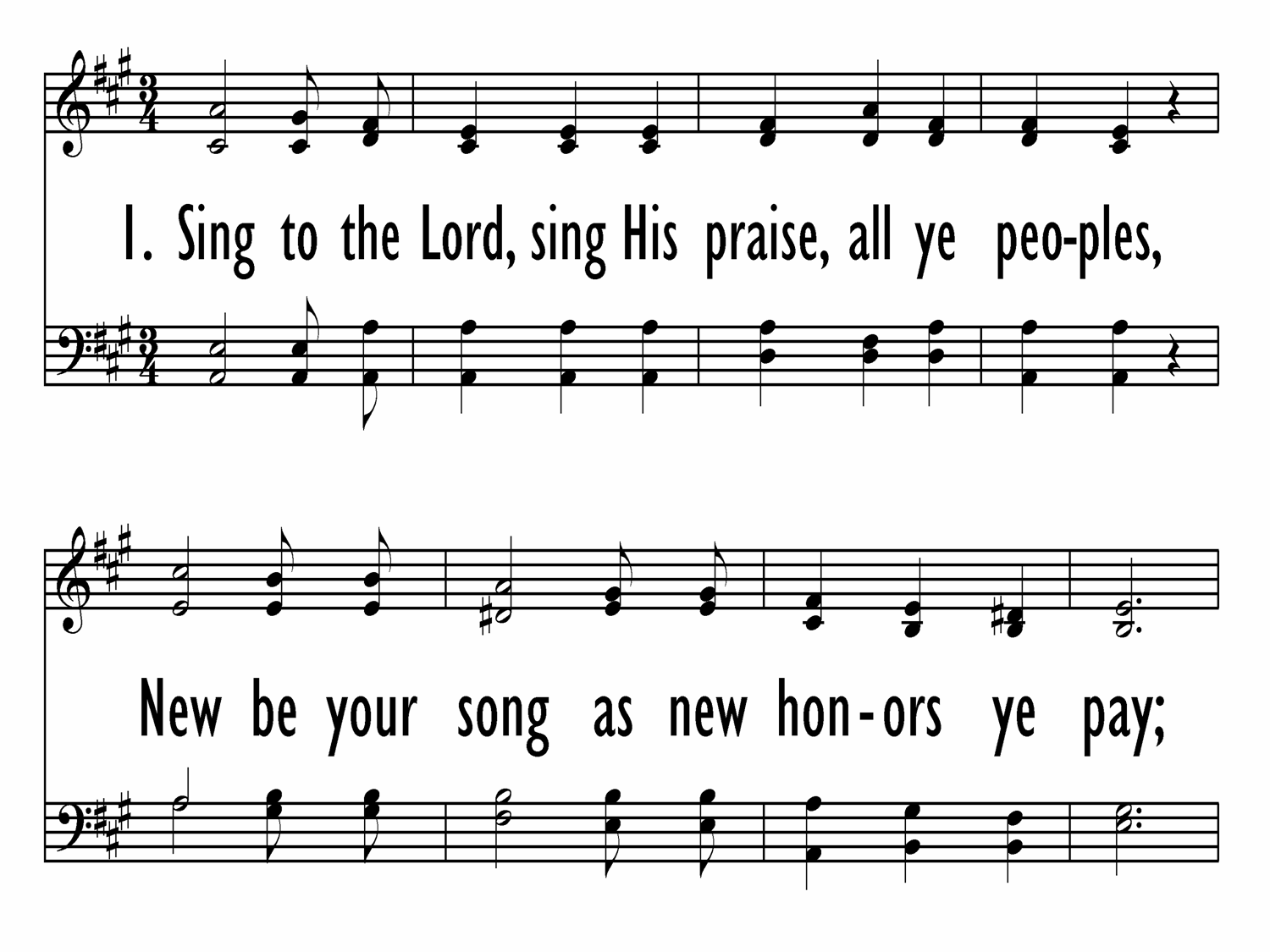 SING TO THE LORD, SING HIS PRAISE, ALL YE PEOPLE (Blue Psalter Hymnal